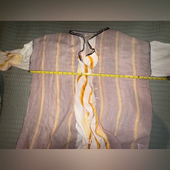 Mes Demoiselles Textured Striped Cardigan w sequin/fringe edge. OS VGUC - Picture 6 of 12